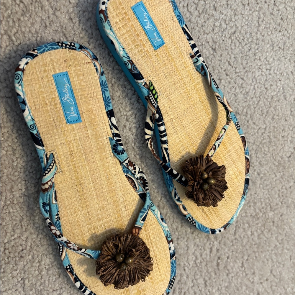 Vera Bradley Bali Blue flip flops